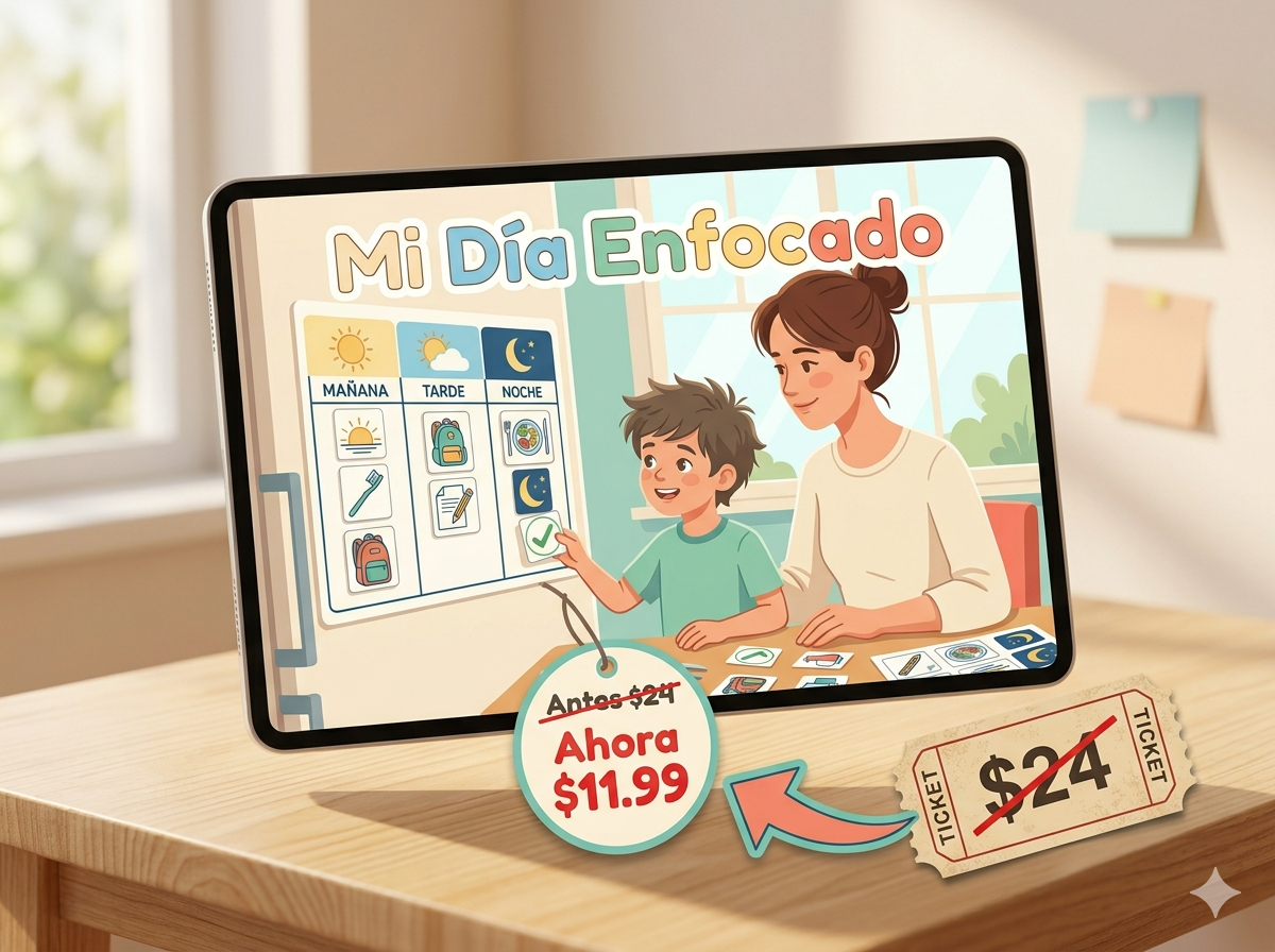 MOCK UP MOSTRANDO EL PRECIO DEL EBOOK MI DIA ENFOCADO
